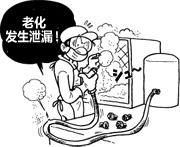 事例4：清洗机里使用的输送碳酸氢钠的胶管存在磨耗现象，非常危险！